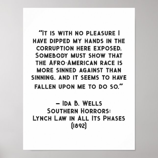 Ida B Wells Corruption Quote Poster (Framsidan)