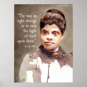 Ida B Wells Och "Rätt & Fel" Citat Poster