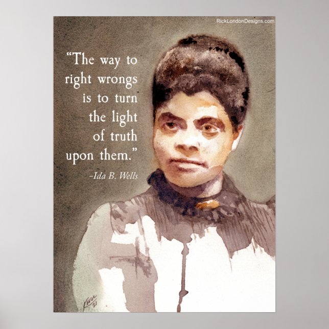 Ida B Wells Och "Rätt & Fel" Citat Poster (Framsidan)