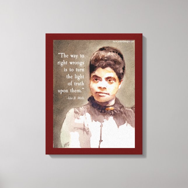 Ida B Wells och "Rätt och fel"-citat Canvastryck (Framsida)
