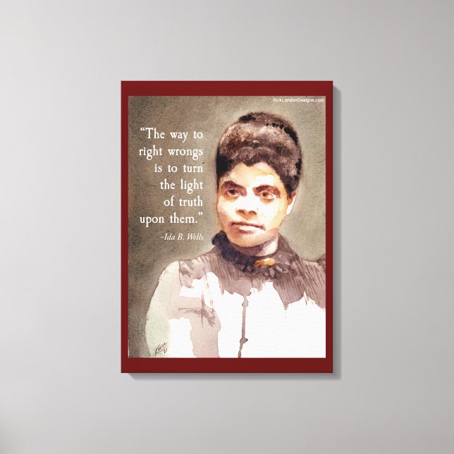 Ida B Wells och "Rätt och fel"-citat Canvastryck (Framsida)