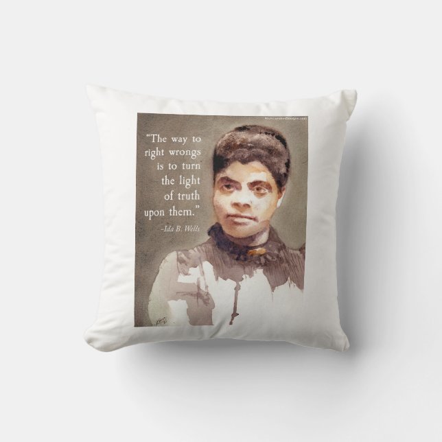Ida B Wells Och "Sanning" Citat Kudde (Framsida)