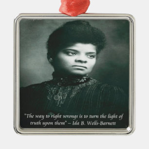 Ida B Wells & Truth-citat Julgransprydnad Metall