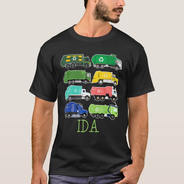 Ida Trash Truck For Kids Collector Ecologist Garba T Shirt (Framsida)