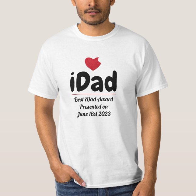 IDad,Best Pappa Award,Personlig+Far+Dag T Shirt (Framsida)