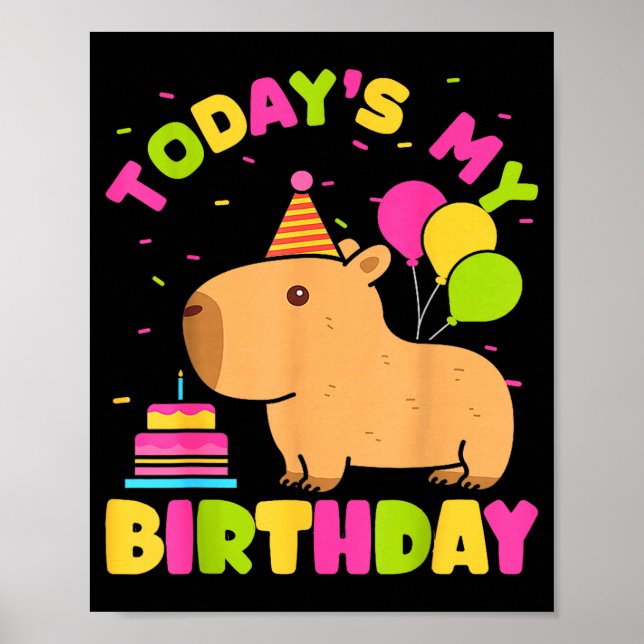 Idag är det min födelsedag tjejer Capybara-älskare Poster (Framsidan)