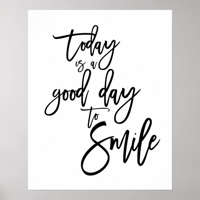 Idag är en bra dag att le Inspirerande Citat Poster (Framsidan)