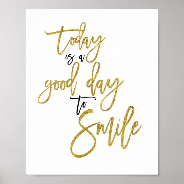 Idag är en bra dag att le Inspirerande Citat Poster (Framsidan)