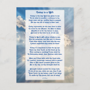 "Idag är en gåva" Motivational Christian Dikt  Vykort