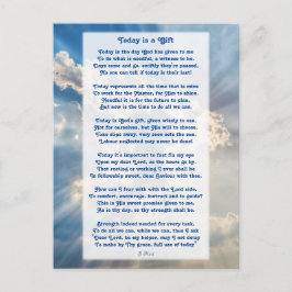 "Idag är en gåva" Motivational Christian Dikt Vykort