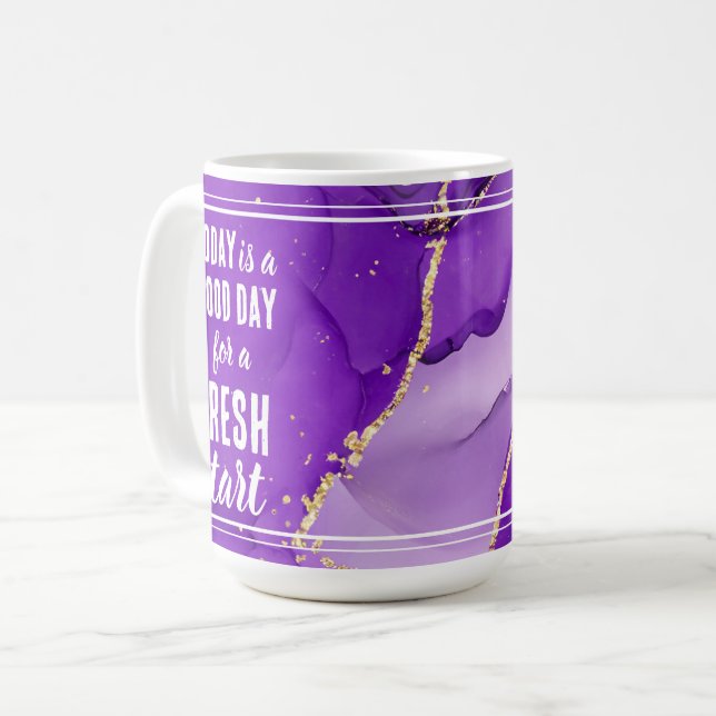 Idag är en nystart för Motiveringsoffert för Bra D Kaffemugg (Framsida vänster)