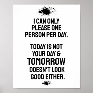 Idag är inte din dag, roligt att säga poster