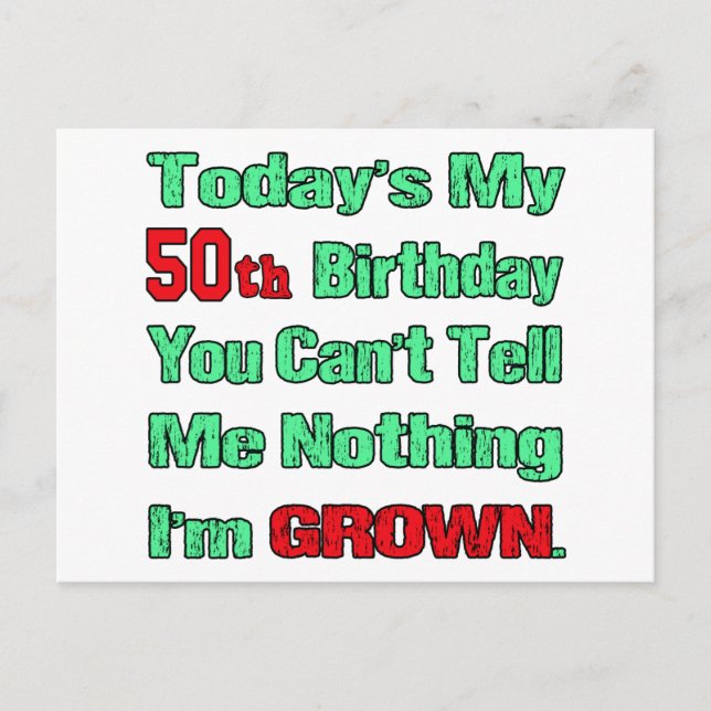 Idag är min 50-årsdag vykort (Framsida)