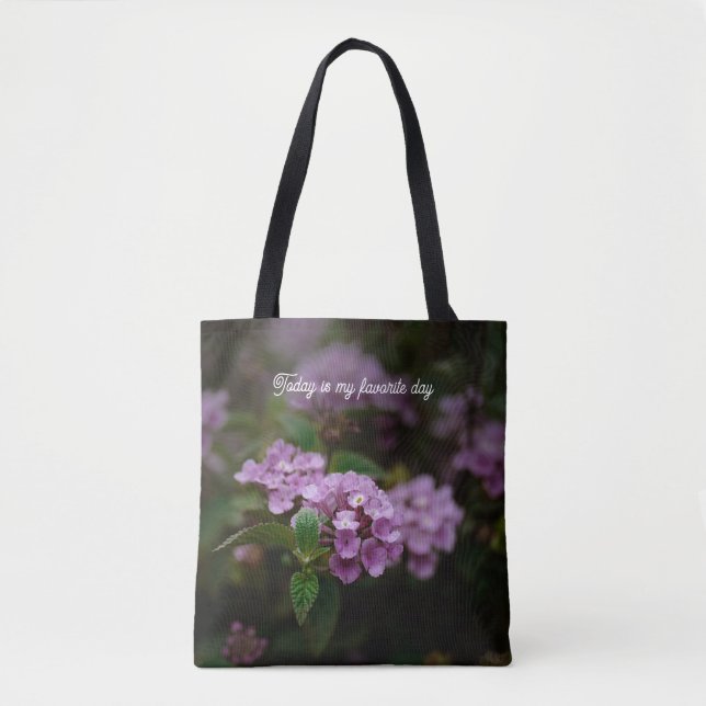 Idag är min favoritdag - Dämpad lila blomster Tygkasse (Framsida)