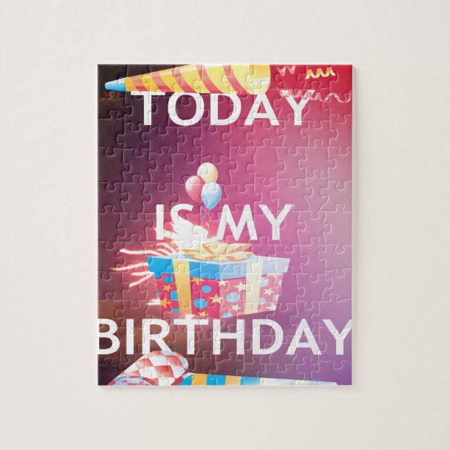 Idag är min födelsedag konsttryck pussel (Vertikal)