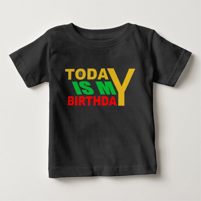 Idag är min födelsedag t shirt (Framsida)