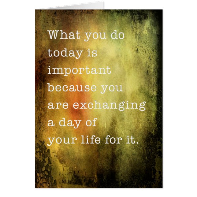 Idag är viktigt hälsningskort (Framsidan)