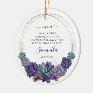 Idag en brid Budens mamma Photo Succulent Julgransprydnad Keramik