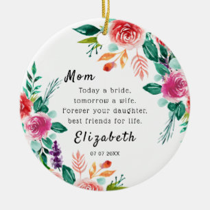 Idag en brud Budens mamma Photo Keepsak Julgransprydnad Keramik