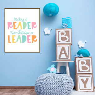 Idag en läsare i morgon en Leadertypografi Poster