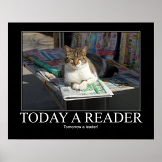 Idag en Reader Cat-teckning Poster
