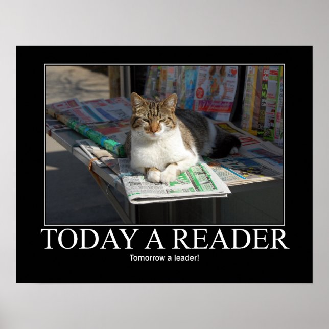 Idag en Reader Cat-teckning Poster (Framsidan)
