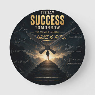 Idag framgång Imorgon motiverande matematik klassr Rund Klocka