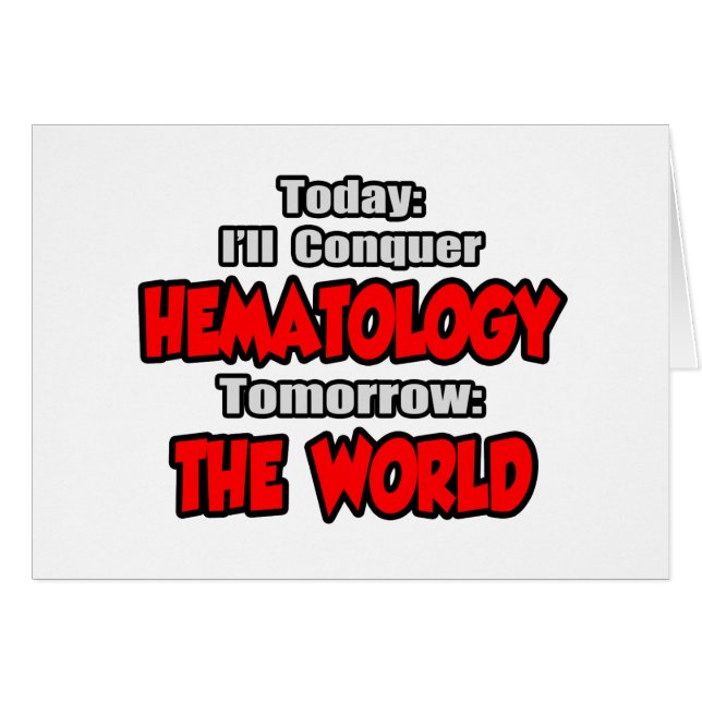 Idag, hematologi, i morgon, världen hälsningskort (Framsidan Horizontal)