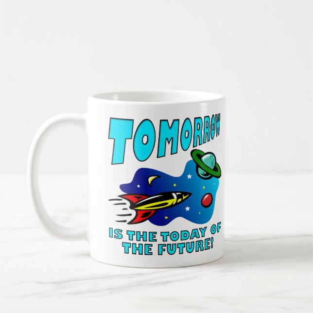 Idag Om Framtiden Rolig Vetenskapsmugg Kaffemugg (Vänster)