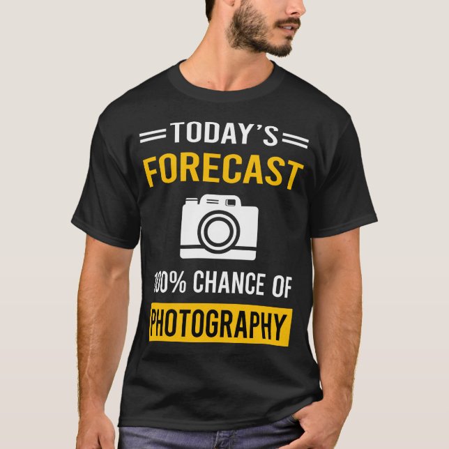 Idag Prognos Fotografi Fotograf Kamera T Shirt (Framsida)