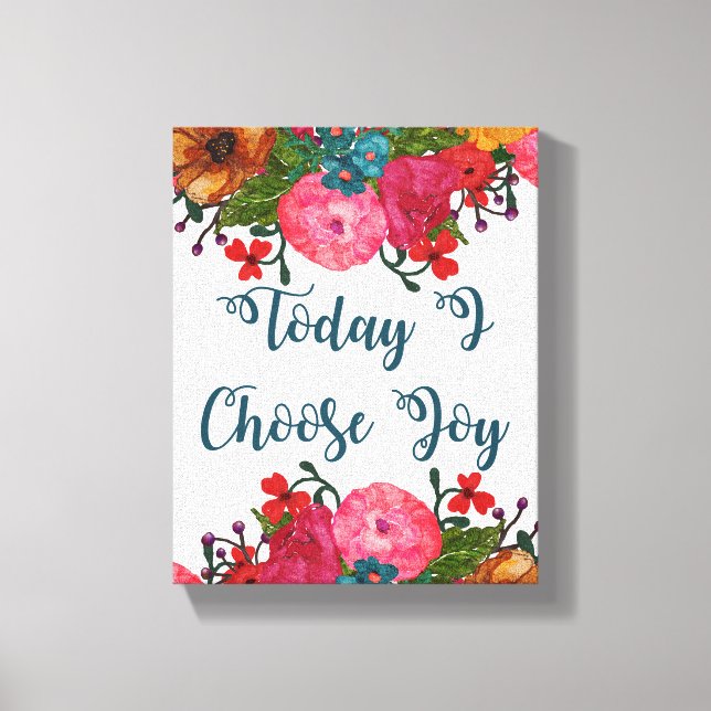 Idag väljer jag Joy | inspirerande Canvastryck (Framsida)