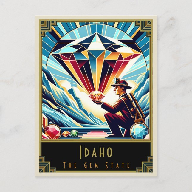 Idaho | Art Deco Vykort (Framsida)