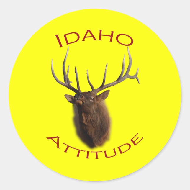 Idaho Attitude Runt Klistermärke (Framsida)