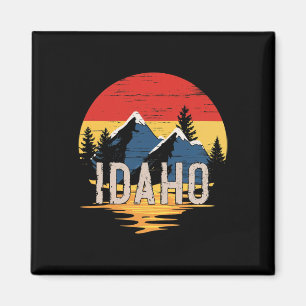 Idaho Bergs Solnedgång Idaho Utomhus Retro Magnet