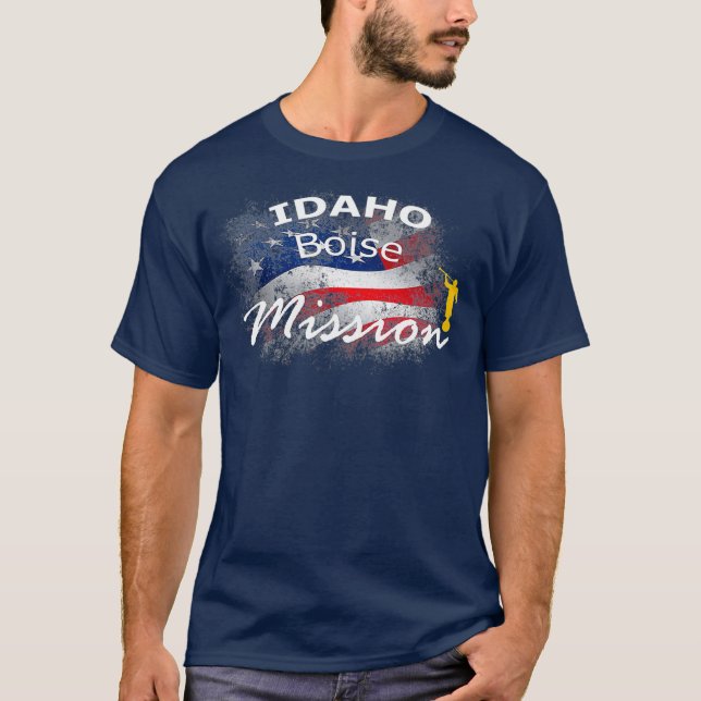 Idaho Boise Mormon LDS Uppdrag Missionär Gift T Shirt (Framsida)