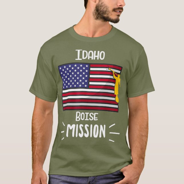 Idaho Boise Mormon LDS Uppdrag Missionär Gift T Shirt (Framsida)