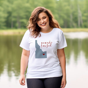 Idaho Born och Razed Redigerbar Färg-stat Karta T Shirt