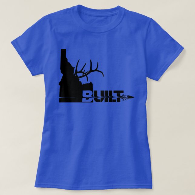 Idaho Byggde Elk Hunter T Shirt (Design framsida)