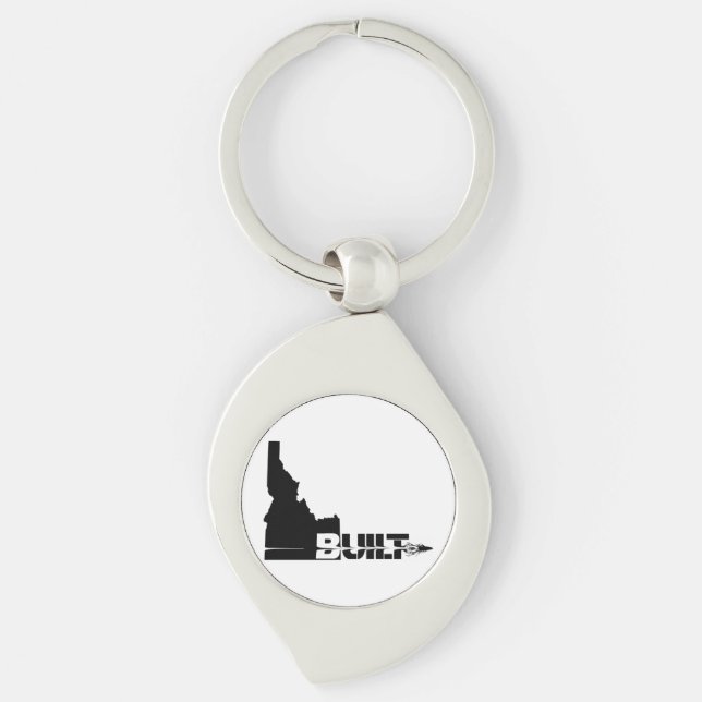 Idaho Byggt punkt Swirl Silverfärgad Nyckelring (Framsidan)