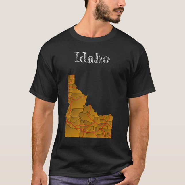 Idaho County & Highways T-Shirt (Framsida)