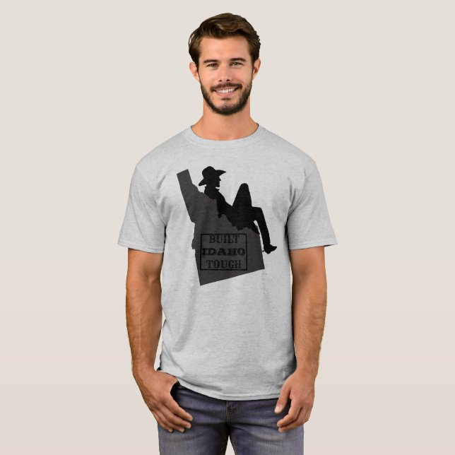 Idaho CowboyBYGGT IDAHO TUFF T-Shirt (Hel framsida)