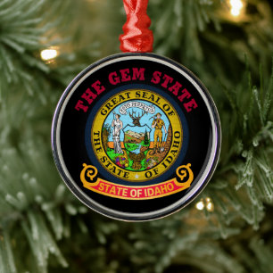 IDAHO CROSSROADS STATLIG FLAGGA JULGRANSPRYDNAD METALL