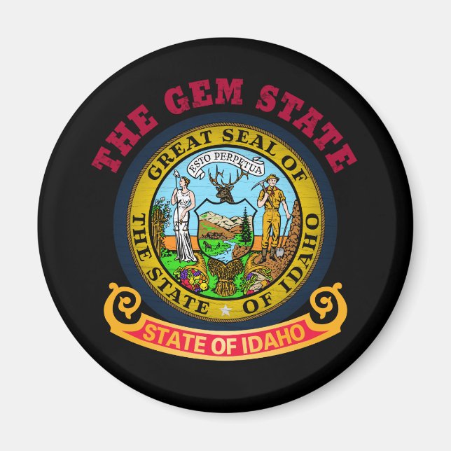 IDAHO CROSSROADS STATLIG FLAGGA MAGNET (Framsidan)