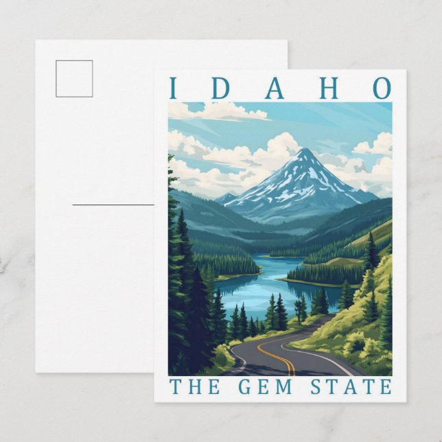 Idaho, delstat USA, Travel Ställe Vykort (Fram/baksida)