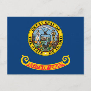 Idaho delstatliga flagga vykort