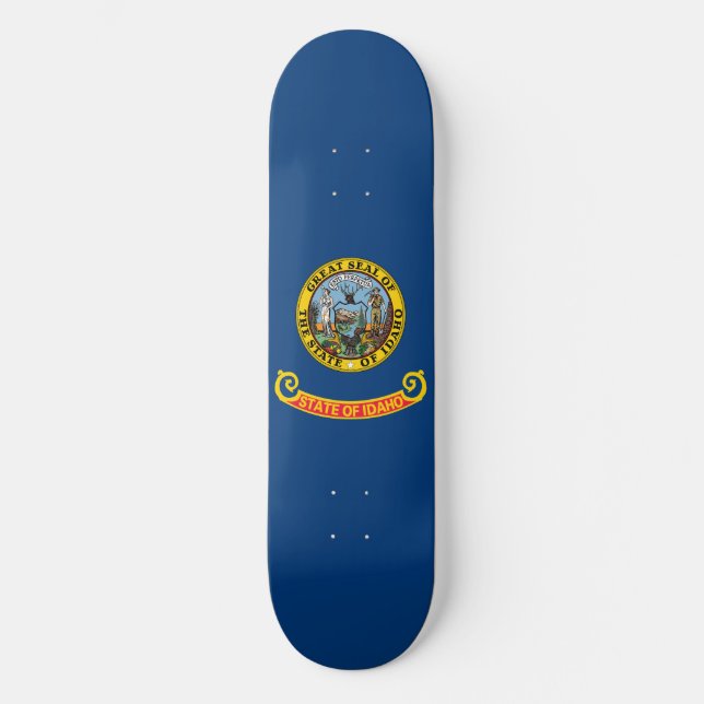 Idaho delstatsflagga mini skateboard bräda 18,5 cm (Framsida)