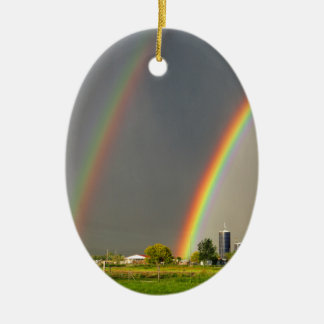 Idaho dubbel regnbåge julgransprydnad keramik