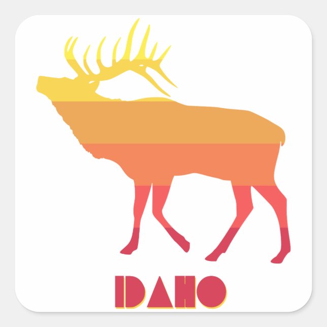 Idaho Elk Fyrkantigt Klistermärke (Framsida)