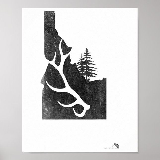 Idaho Elk Hunter With Antler Shed  Poster (Framsidan)