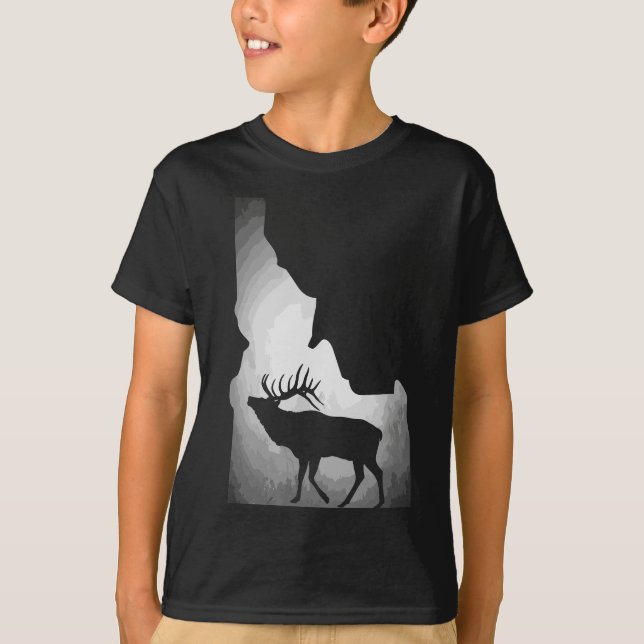 Idaho Elk Hunting T Shirt (Framsida)